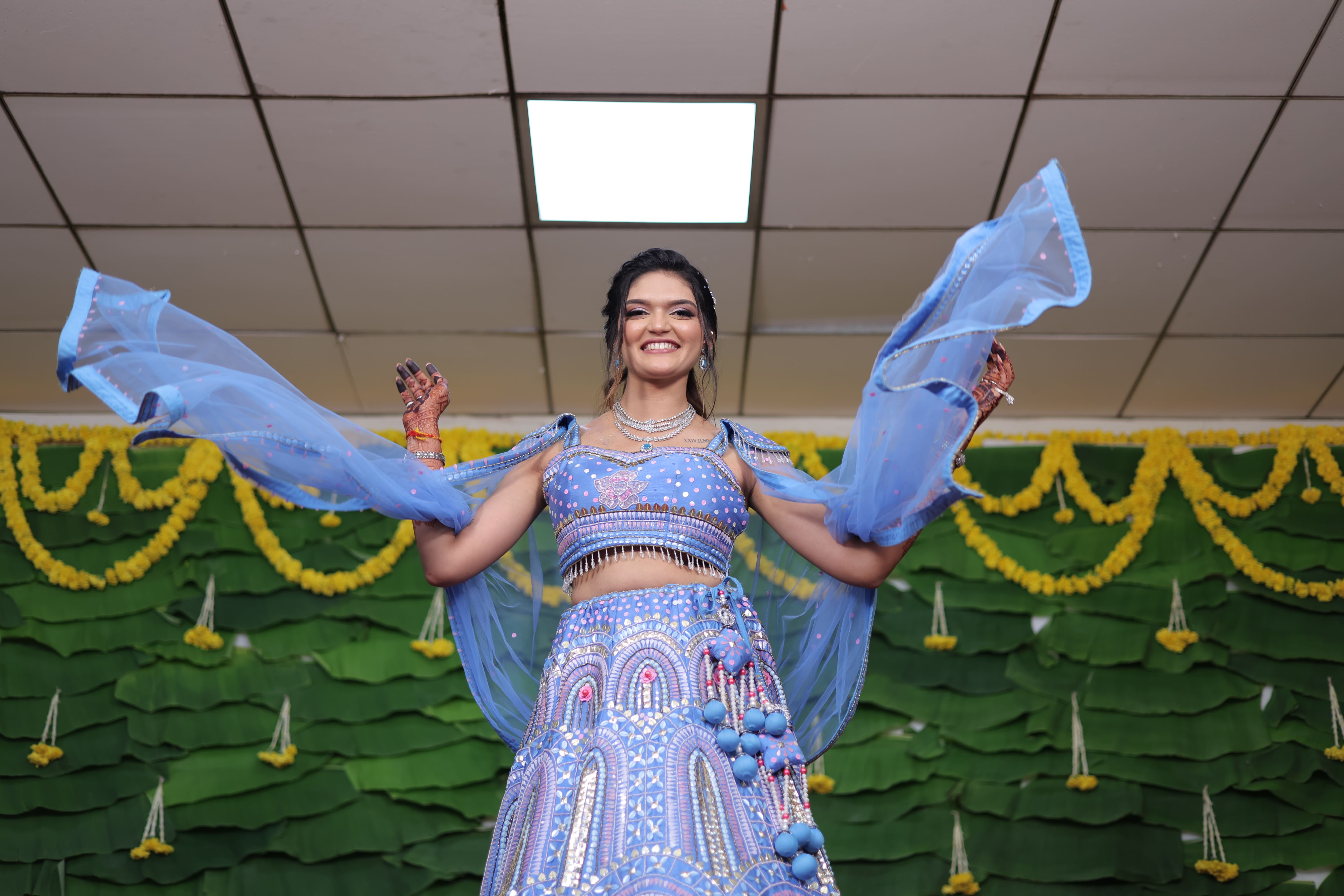 Peacock Blue Zariwork Semi Crepe Unstitched Salwar Suit